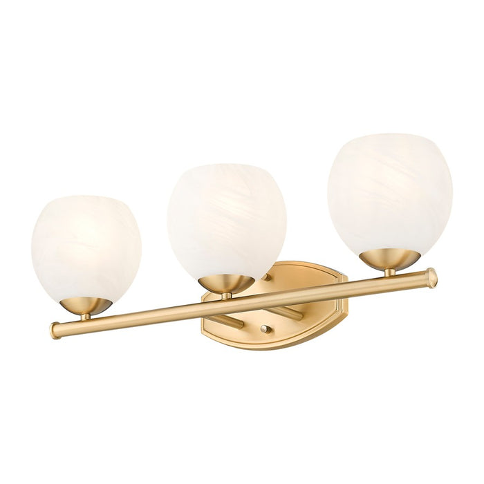 Z-Lite Colette 3 Light Vanity, Modern Gold/Feathered White