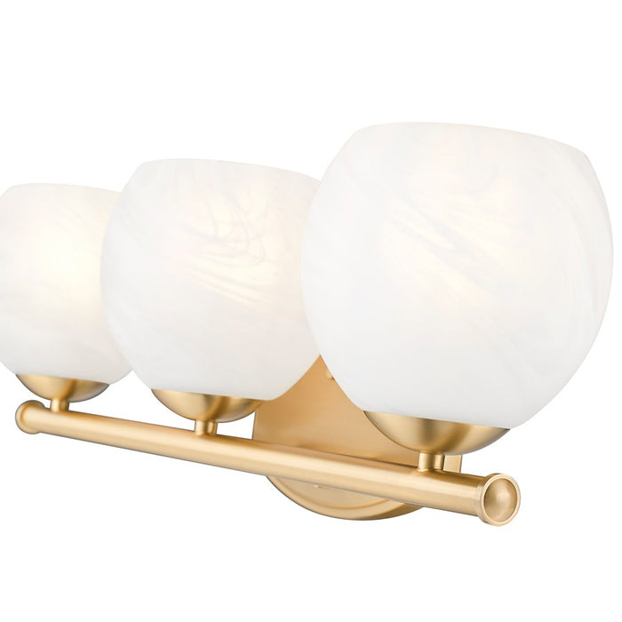 Z-Lite Colette 3 Light Vanity, Modern Gold/Feathered White