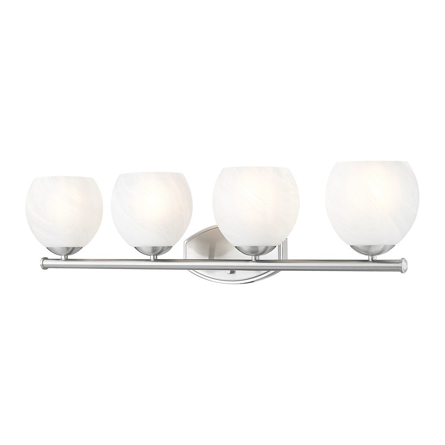 Z-Lite Colette 4 Light Vanity, Brushed Nickel/Feathered White - 1963-4V-BN