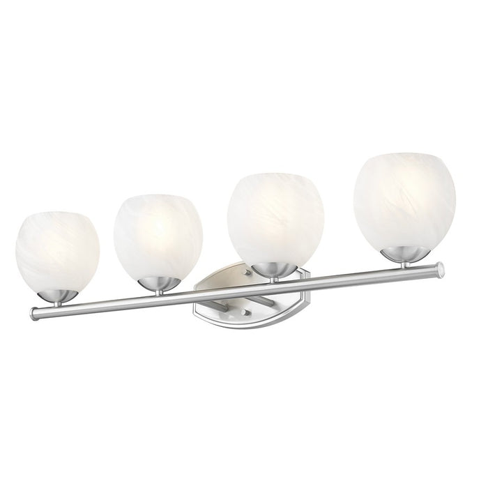 Z-Lite Colette 4 Light Vanity, Brushed Nickel/Feathered White
