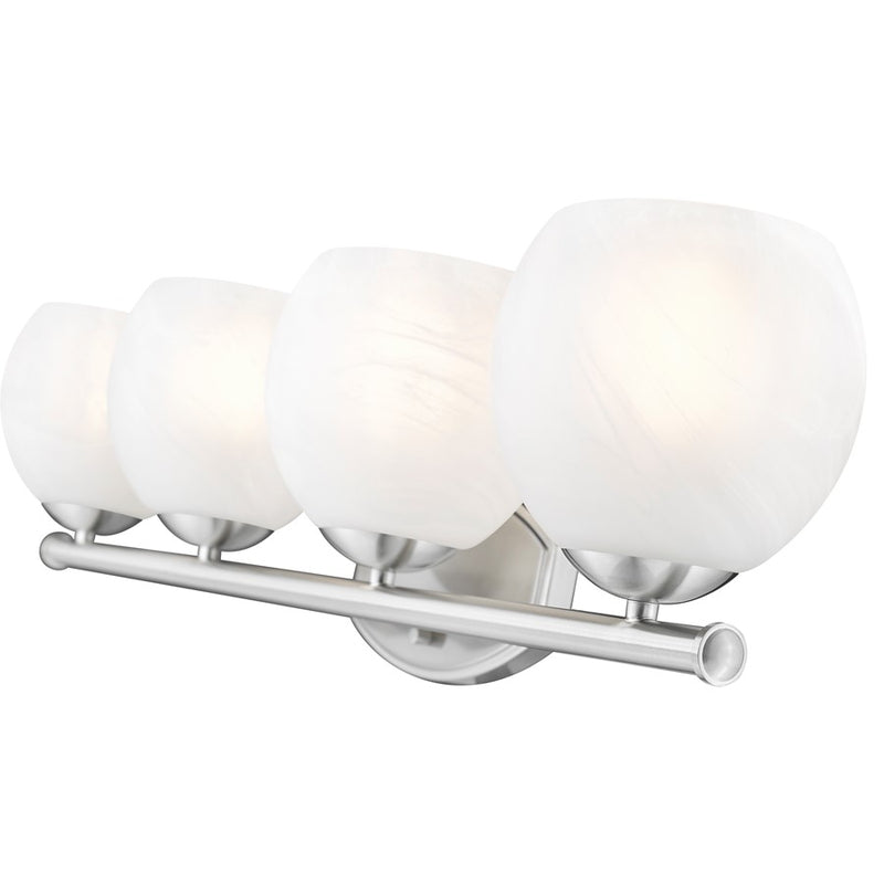 Z-Lite Colette 4 Light Vanity, Brushed Nickel/Feathered White