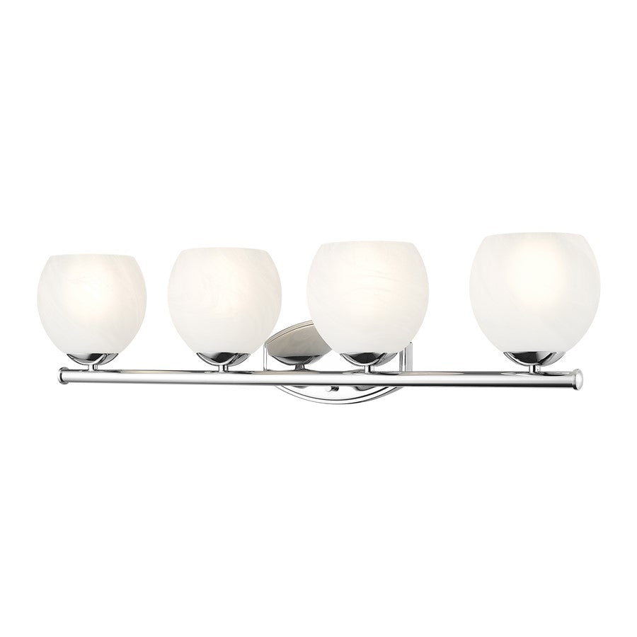 Z-Lite Colette 4 Light Vanity, Chrome /Feathered White - 1963-4V-CH