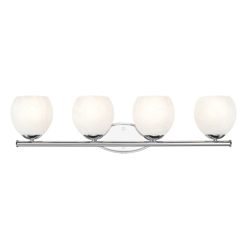 Z-Lite Colette 4 Light Vanity, Chrome /Feathered White