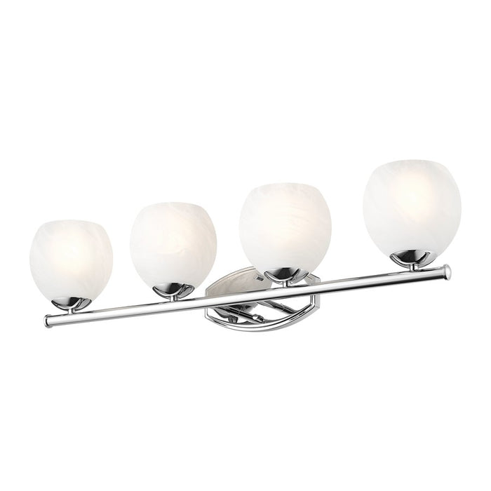 Z-Lite Colette 4 Light Vanity, Chrome /Feathered White