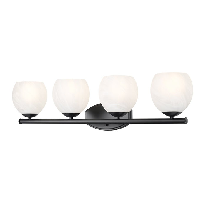 Z-Lite Colette 4 Light Vanity, Matte Black/Feathered White - 1963-4V-MB