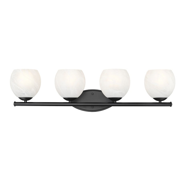 Z-Lite Colette 4 Light Vanity, Matte Black/Feathered White
