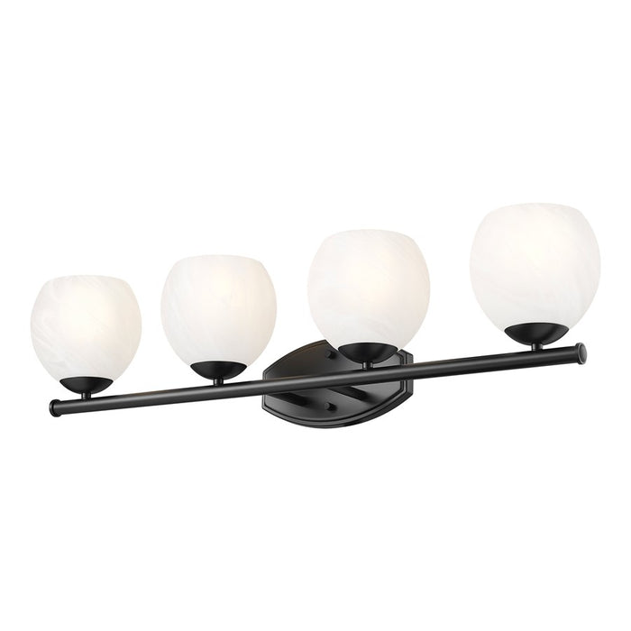 Z-Lite Colette 4 Light Vanity, Matte Black/Feathered White