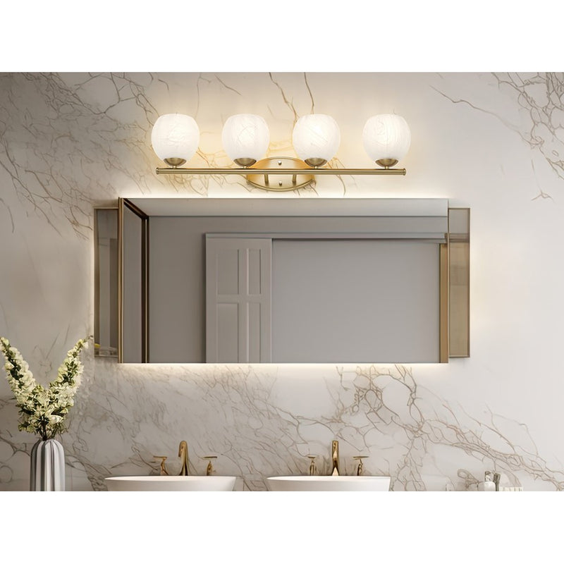 Z-Lite Colette 4 Light Vanity, Modern Gold/Feathered White