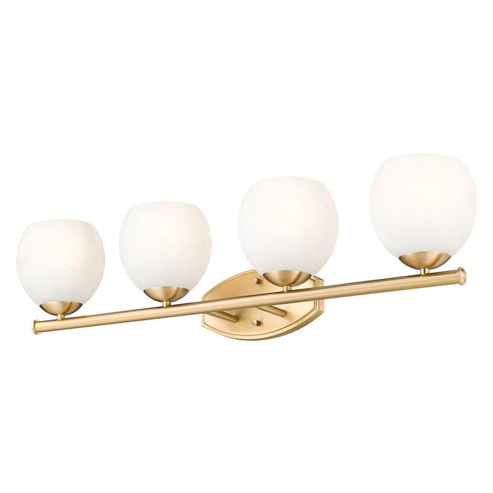 Z-Lite Colette 4 Light Vanity, Modern Gold/Feathered White