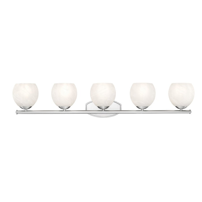 Z-Lite Colette 5 Light Vanity, Brushed Nickel/Feathered White