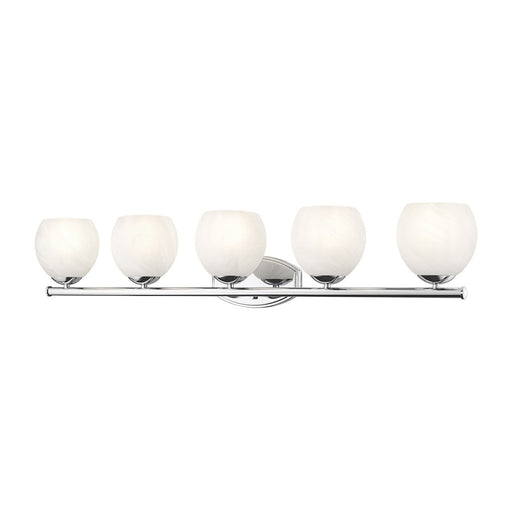 Z-Lite Colette 5 Light Vanity, Chrome /Feathered White - 1963-5V-CH