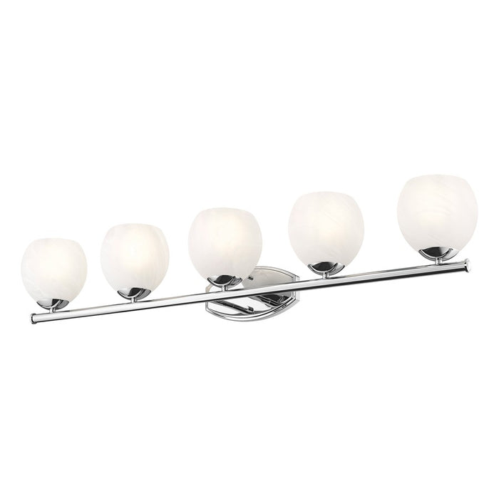 Z-Lite Colette 5 Light Vanity, Chrome /Feathered White