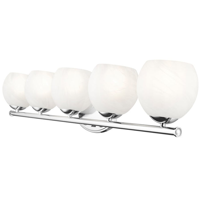 Z-Lite Colette 5 Light Vanity, Chrome /Feathered White