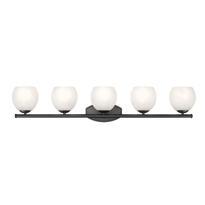 Z-Lite Colette 5 Light Vanity, Matte Black/Feathered White