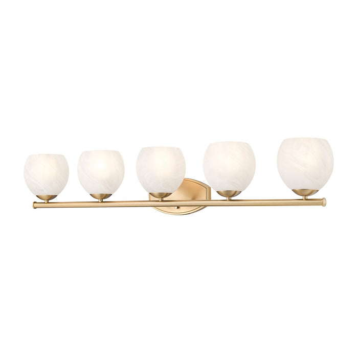 Z-Lite Colette 5 Light Vanity, Modern Gold/Feathered White - 1963-5V-MGLD