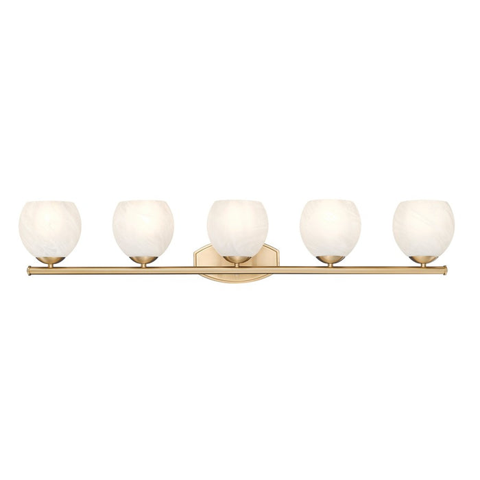 Z-Lite Colette 5 Light Vanity, Modern Gold/Feathered White