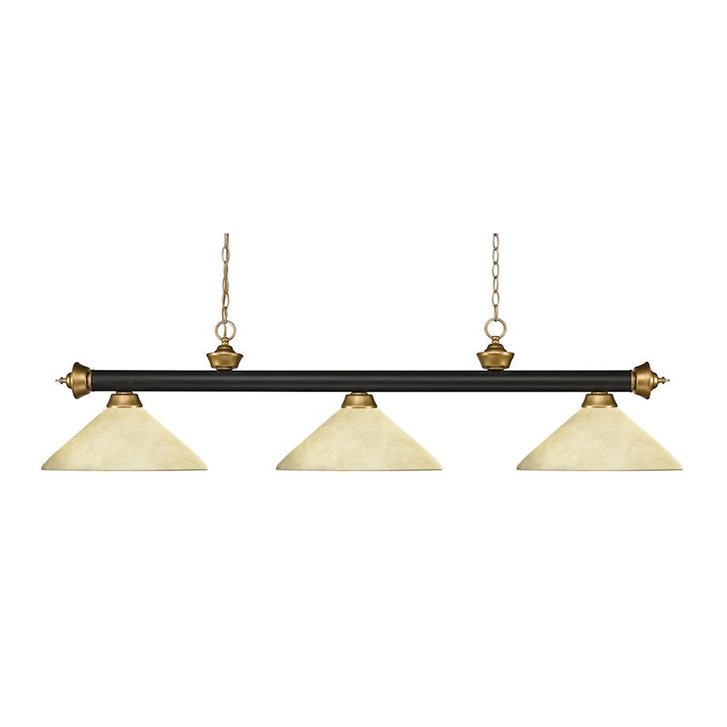 Z-Lite Riviera 3 Light Billiard Light, Bronze/Gold - 200-3BRZ-SG-AGM14