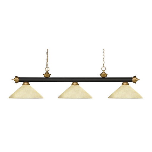 Z-Lite Riviera 3 Light Billiard Light, Bronze/Gold - 200-3BRZ-SG-AGM14