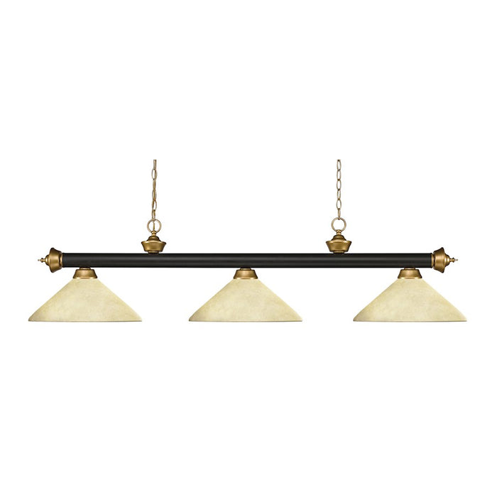 Z-Lite Riviera 3 Light Billiard Light, Bronze/Gold - 200-3BRZ-SG-AGM14
