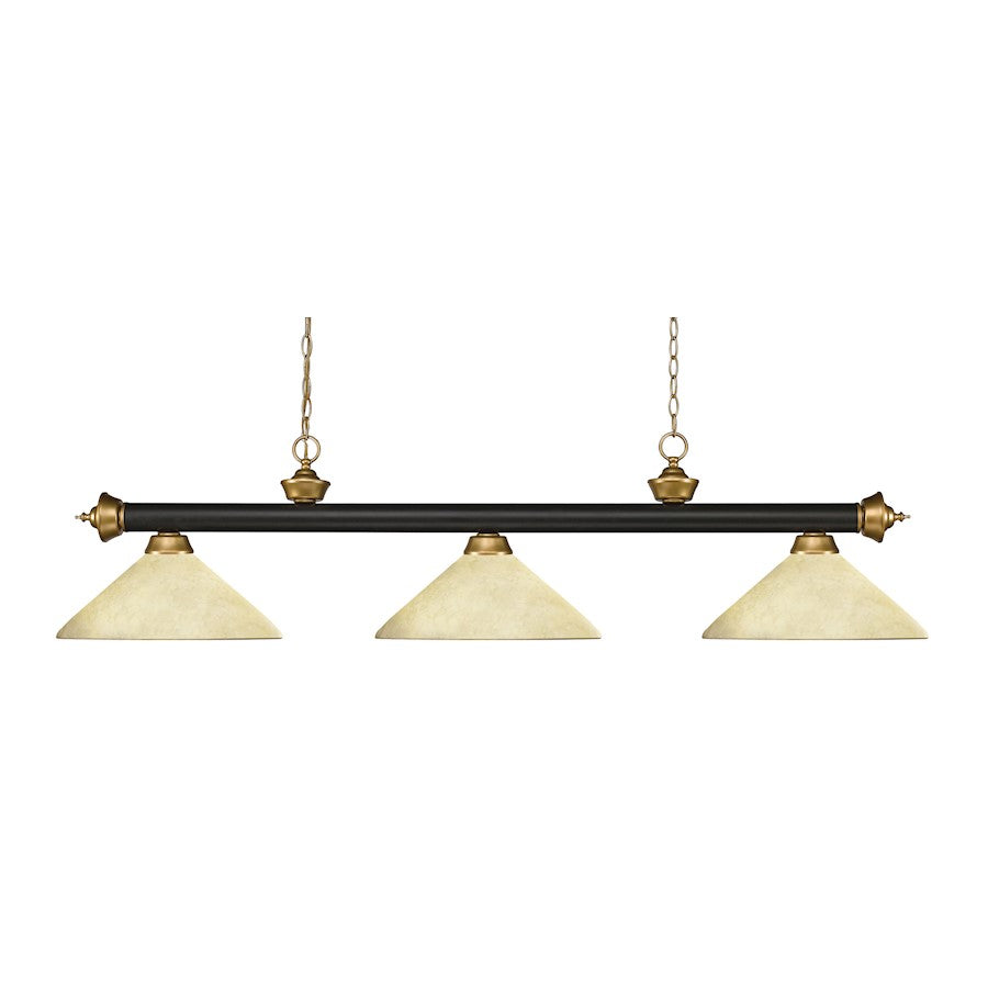 Z-Lite Riviera 3 Light Billiard Light, Bronze/Gold - 200-3BRZ-SG-AGM14