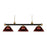 Z-Lite Riviera 3 Light Billiard, Bronze/Satin Gold/Burgundy - 200-3BRZ-SG-ARBG