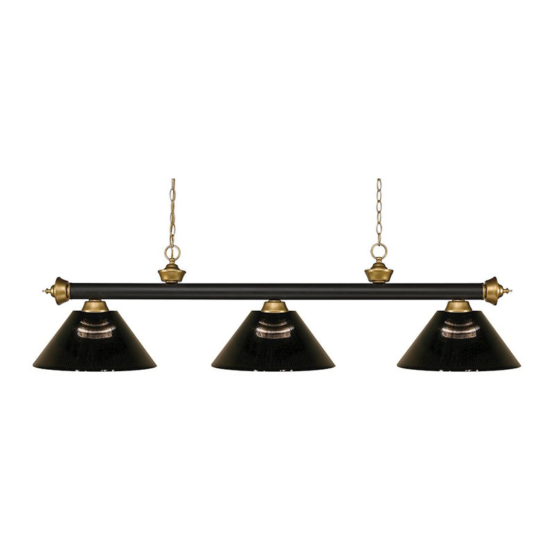 Z-Lite Riviera 3 Light Billiard Light, Bronze/Satin Gold/Smoke - 200-3BRZ-SG-ARS