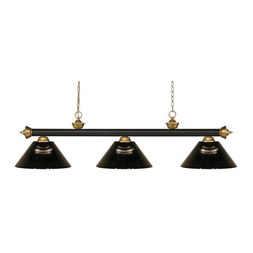 Z-Lite Riviera 3 Light Billiard Light, Bronze/Satin Gold/Smoke - 200-3BRZ-SG-ARS