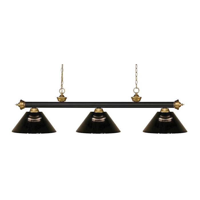 Z-Lite Riviera 3 Light Billiard Light, Bronze/Satin Gold/Smoke - 200-3BRZ-SG-ARS