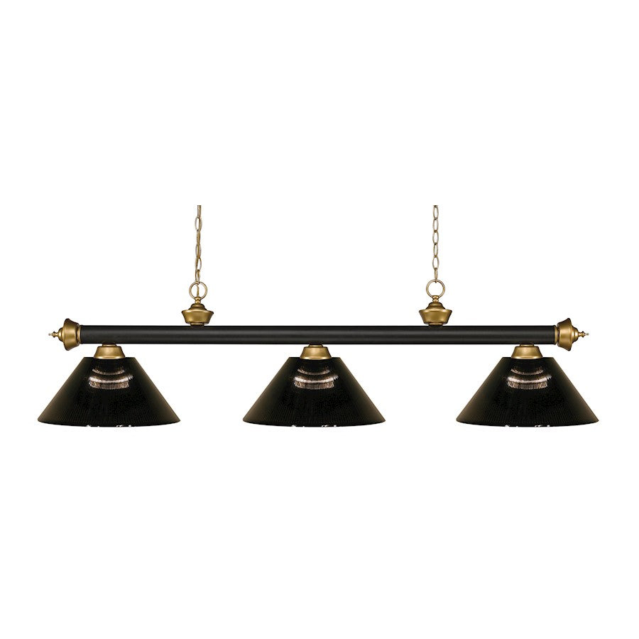 Z-Lite Riviera 3 Light Billiard Light, Bronze/Satin Gold/Smoke - 200-3BRZ-SG-ARS