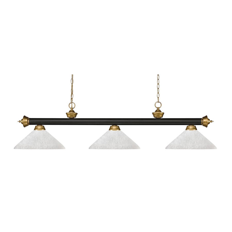 Z-Lite Riviera 3- Light Billiard, Bronze/Gold/White Linen, 57" - 200-3BRZ-SG-AWL14