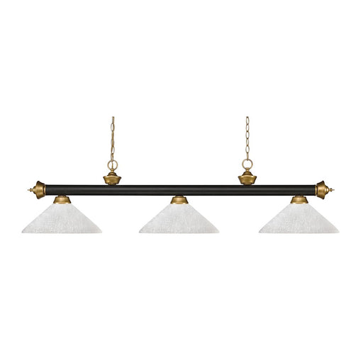 Z-Lite Riviera 3- Light Billiard, Bronze/Gold/White Linen, 57" - 200-3BRZ-SG-AWL14