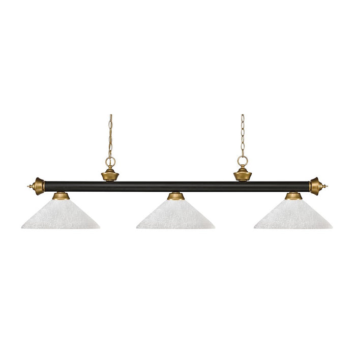 Z-Lite Riviera 3- Light Billiard, Bronze/Gold/White Linen, 57" - 200-3BRZ-SG-AWL14