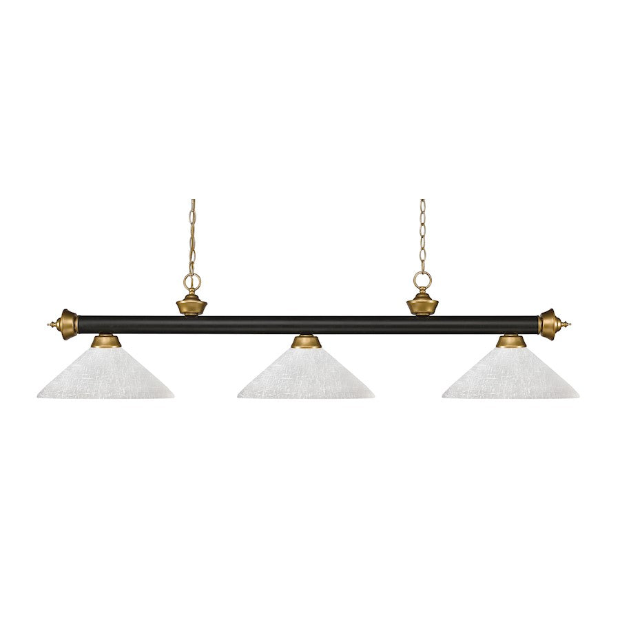 Z-Lite Riviera 3- Light Billiard, Bronze/Gold/White Linen, 57" - 200-3BRZ-SG-AWL14