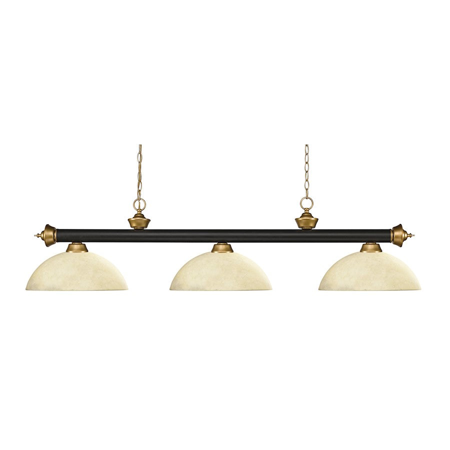 Z-Lite Riviera 3- Light Billiard, Bronze/Gold/Golden, 57" - 200-3BRZ-SG-DGM14