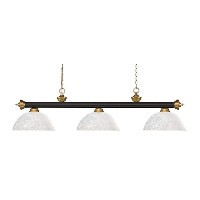 Z-Lite Riviera 3- Light Billiard, Bronze/Satin Gold/White Linen - 200-3BRZ-SG-DWL14