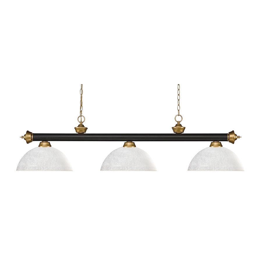 Z-Lite Riviera 3- Light Billiard, Bronze/Satin Gold/White Linen - 200-3BRZ-SG-DWL14