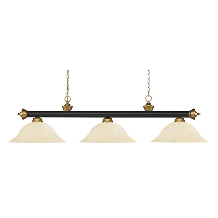 Z-Lite Riviera 3- Light Billiard, Bronze/Satin Gold/Golden Mottle - 200-3BRZ-SG-GM16