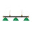 Z-Lite Riviera 3 Light Billiard Light, Bronze/Satin Gold/Green - 200-3BRZ-SG-PGR