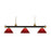 Z-Lite Riviera 3 Light Billiard Light, Bronze/Satin Gold/Red - 200-3BRZ-SG-PRD
