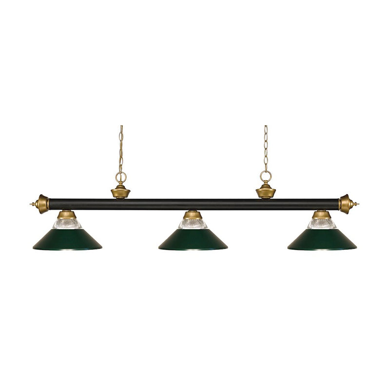 Z-Lite Riviera 3 Light Billiard, Bronze/Satin Gold/Bronze - 200-3BRZ-SG-SBRZ