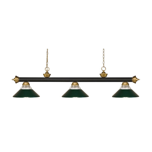 Z-Lite Riviera 3 Light Billiard, Bronze/Satin Gold/Bronze - 200-3BRZ-SG-SBRZ