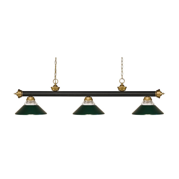 Z-Lite Riviera 3 Light Billiard, Bronze/Satin Gold/Bronze - 200-3BRZ-SG-SBRZ