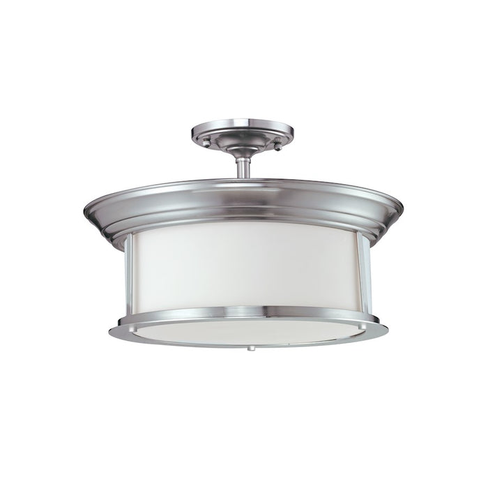 Z-Lite Sonna 3 Light Semi-Flush Mount, Brushed Nickel, Matte Opal - 2002SF-BN