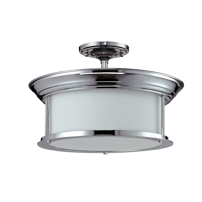 Z-Lite Sonna 3 Light Semi-Flush Mount, Chrome, Matte Opal - 2003SF-CH
