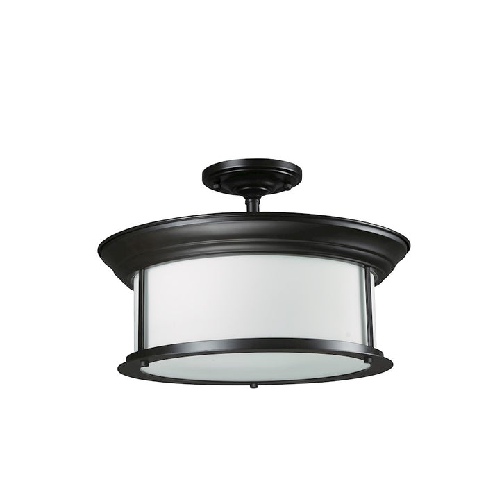 Z-Lite Sonna 3 Light Semi-Flush Mount, Bronze, Matte Opal - 2004SF-BRZ