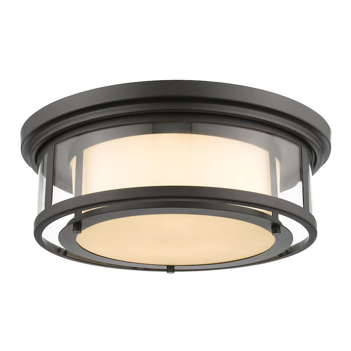 Z-Lite Luna 3 Light Flush Mount, Bronze, Matte Opal - 2005F18-BRZ
