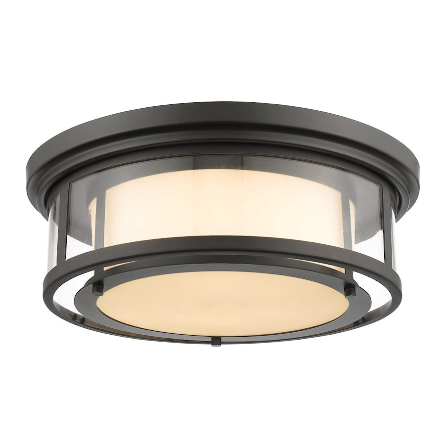 Z-Lite Luna 3 Light Flush Mount, Bronze, Matte Opal - 2005F18-BRZ