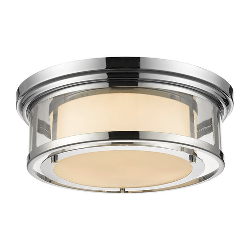 Z-Lite Luna 3 Light Flush Mount, Chrome, Matte Opal - 2005F18-CH