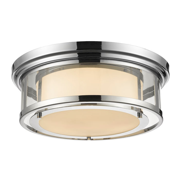 Z-Lite Luna 3 Light Flush Mount, Chrome, Matte Opal - 2005F18-CH