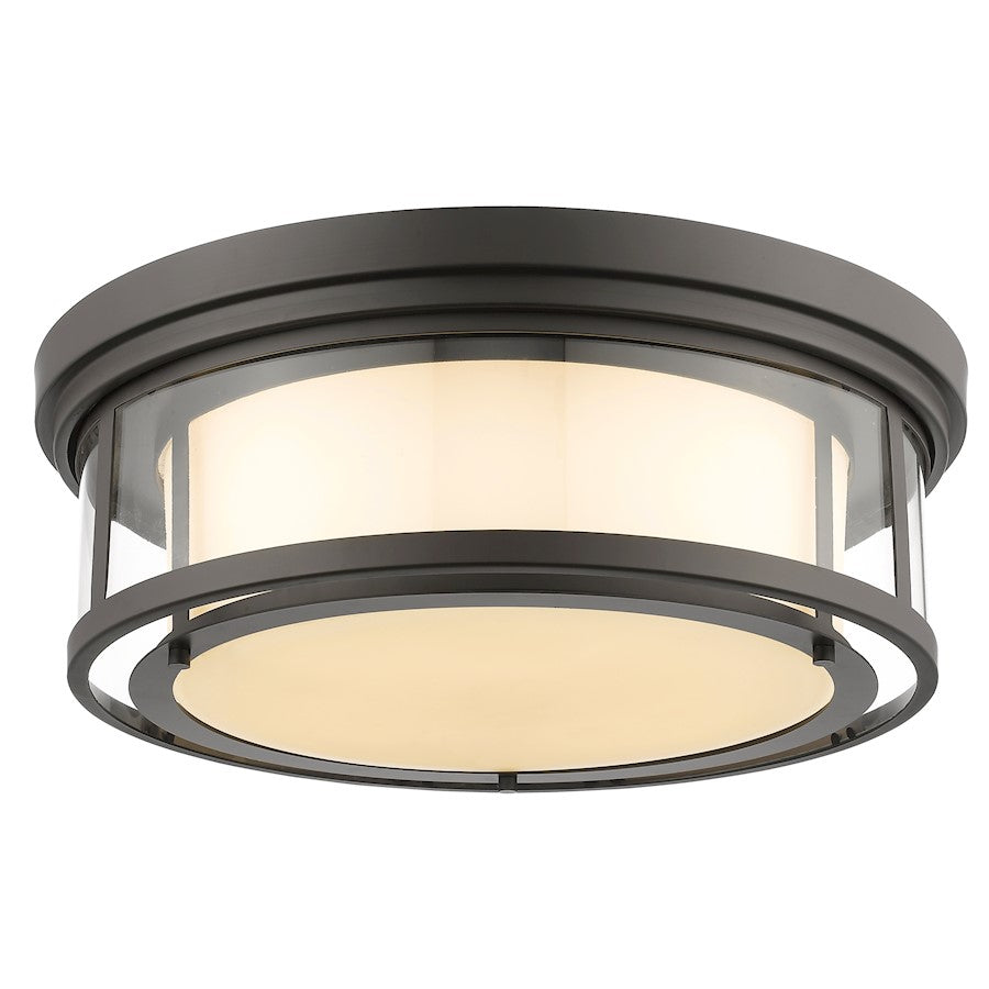 Z-Lite Luna 4 Light Flush Mount, Bronze, Matte Opal - 2005F21-BRZ